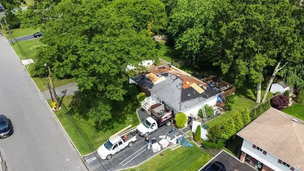 Completed residential roof installation